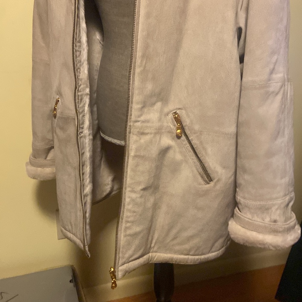 Heavy Middlebrook park tan suede coat w/ faux fur lining Reversible size M/L/XL - Picture 7 of 13